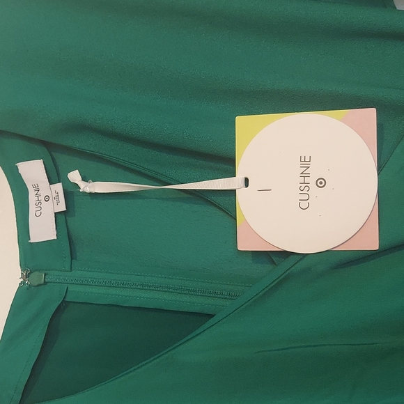 Cushnie for Target Emerald Green Faux Wrap Long Sleeved Dress Size 6 NWT - Picture 13 of 16